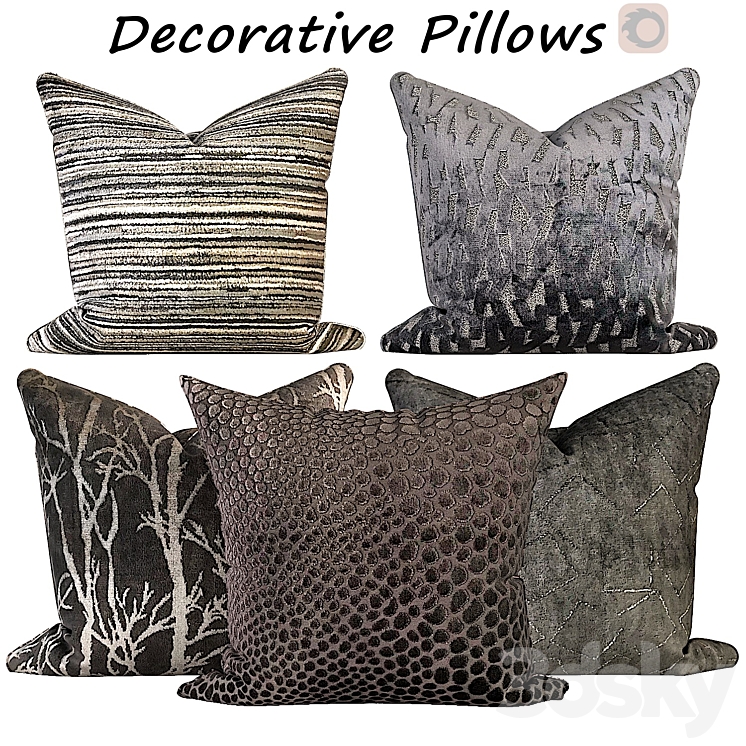 Decorative pillows set 508 3DS Max - thumbnail 1