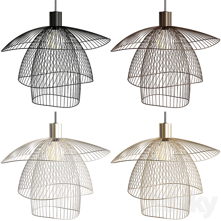 Papillon lampa wiszaca metal druciany 3D Model