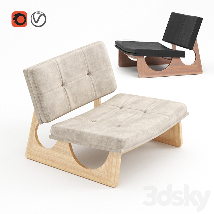 Autoban Sledge Lounge Chair 3DS Max - thumbnail 1