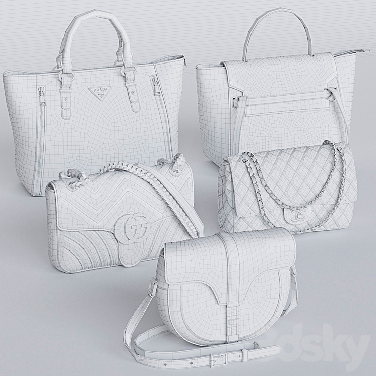 Set of bags 2 3DS Max - thumbnail 2