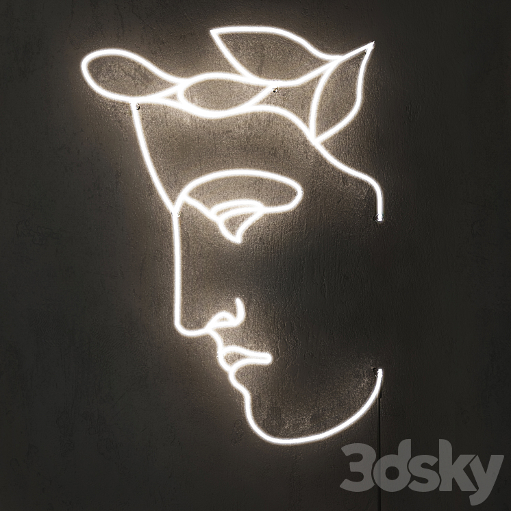 Neon light. Set 1 3D Model