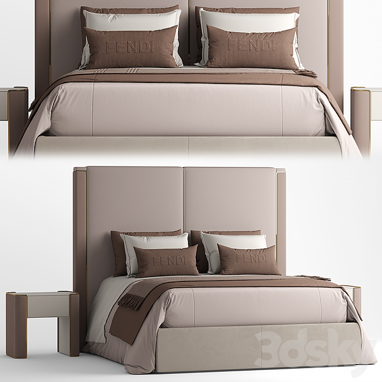 Bed fendi ICON BED 3DS Max - thumbnail 1