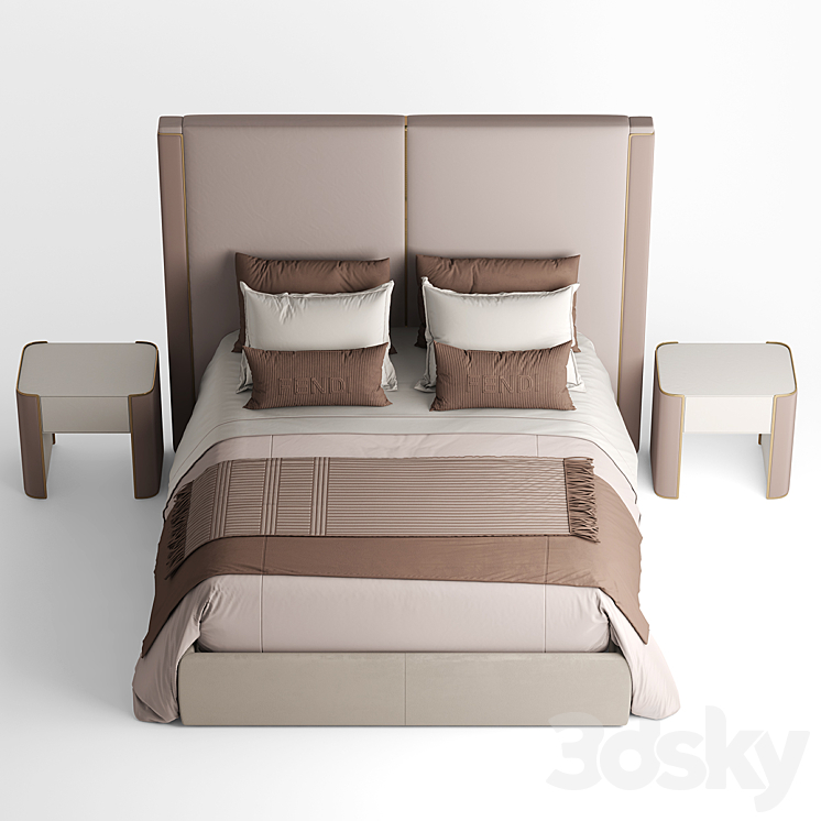 Bed fendi ICON BED 3DS Max - thumbnail 2