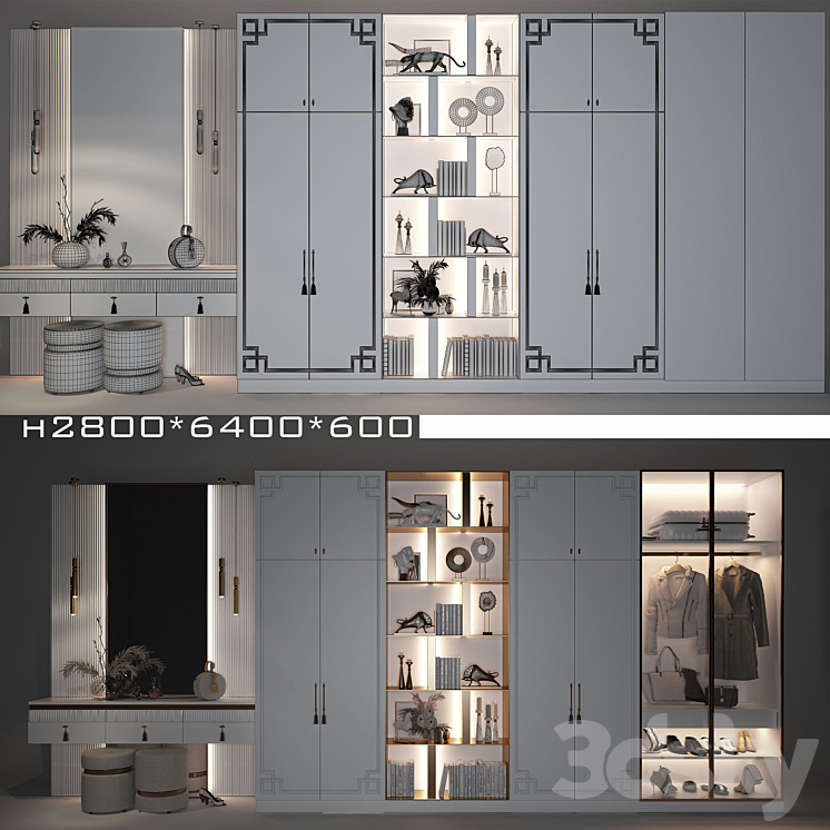 The composition in the hall_106 3D Model