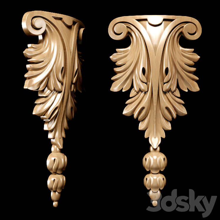 Classic style carving 3DS Max Model - thumbnail 1