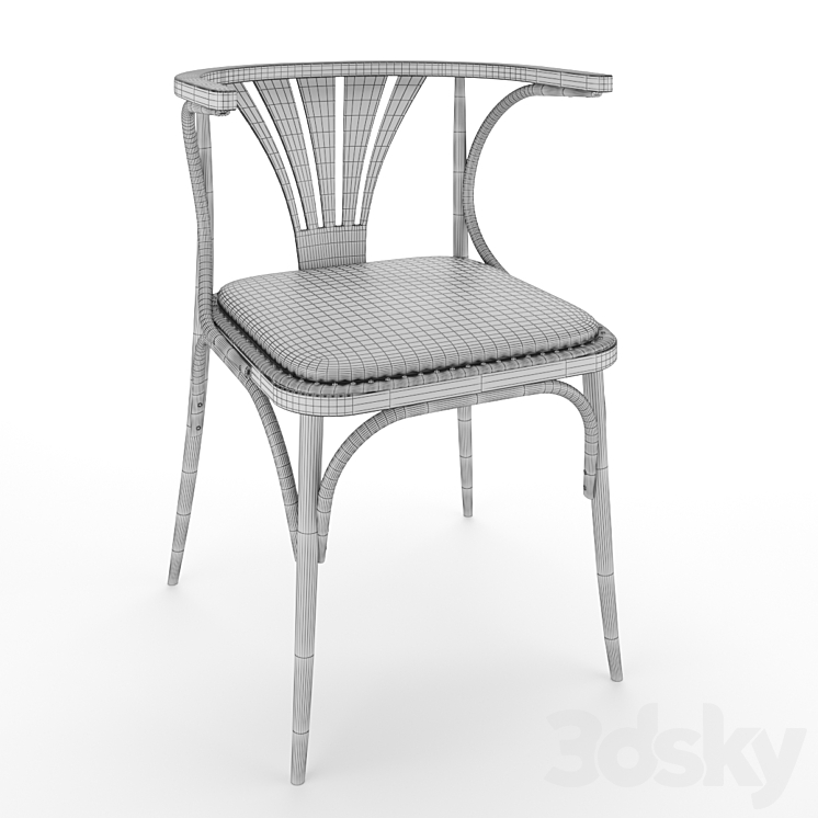 Classic wooden chair 3DS Max - thumbnail 2