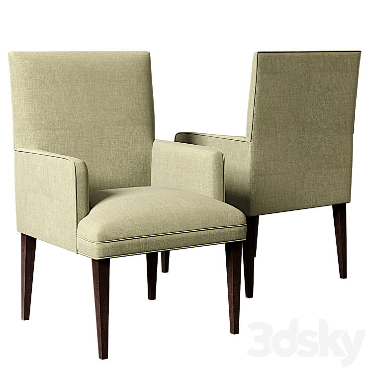 Hickory white dining room arm chair Arm chair 3D model