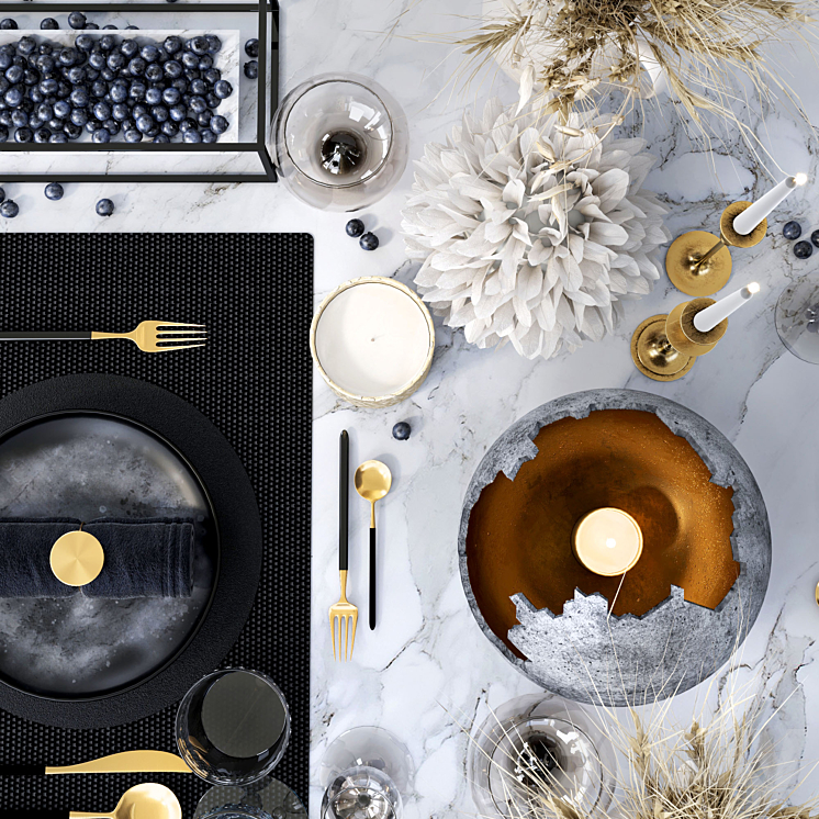 Luxury table setting 3D Model