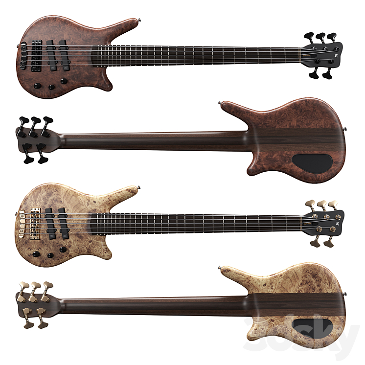 Bass Guitar Warwick Thumb NT 5 3D Model