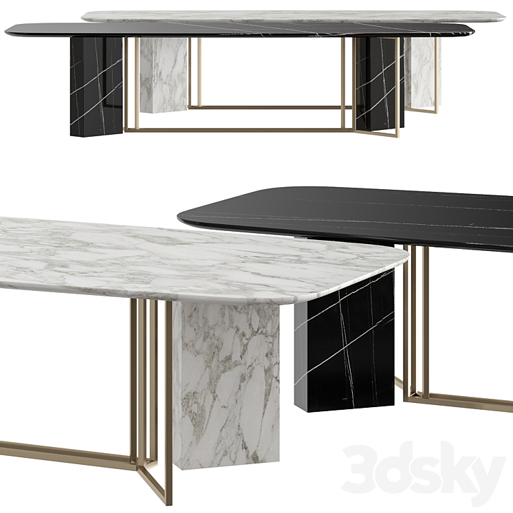 Meridiani Plinto Y2W Dining Table 3DS Max - thumbnail 1