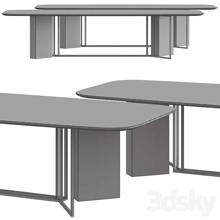 Meridiani Plinto Y2W Dining Table 3DS Max - thumbnail 2
