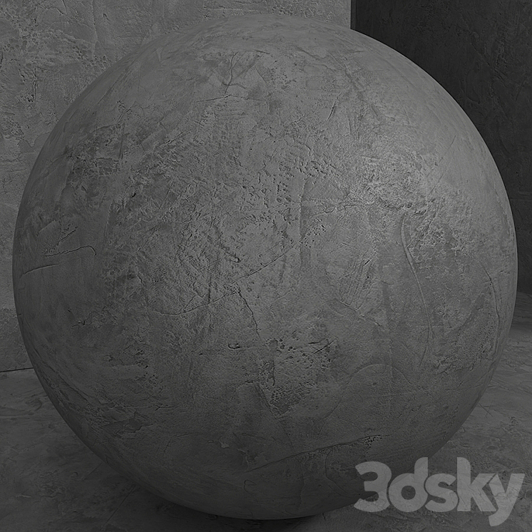Material (seamless) - concrete plaster set 156 3D Model