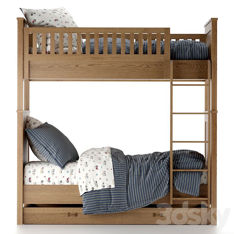 RH Baby & Child Kenwood bunk bed 3DS Max - thumbnail 2