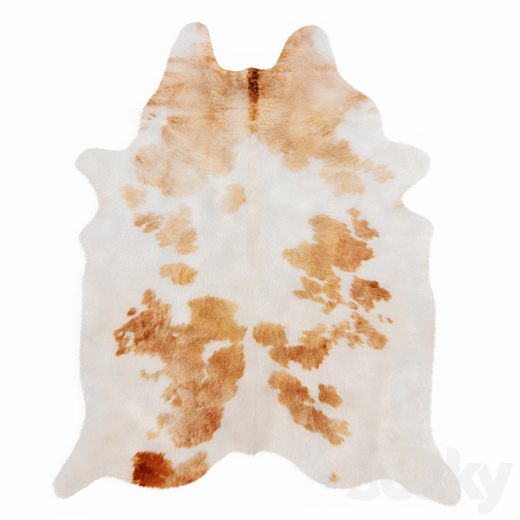 Spotted Brown And White Cowhide Rug 3DS Max - thumbnail 1