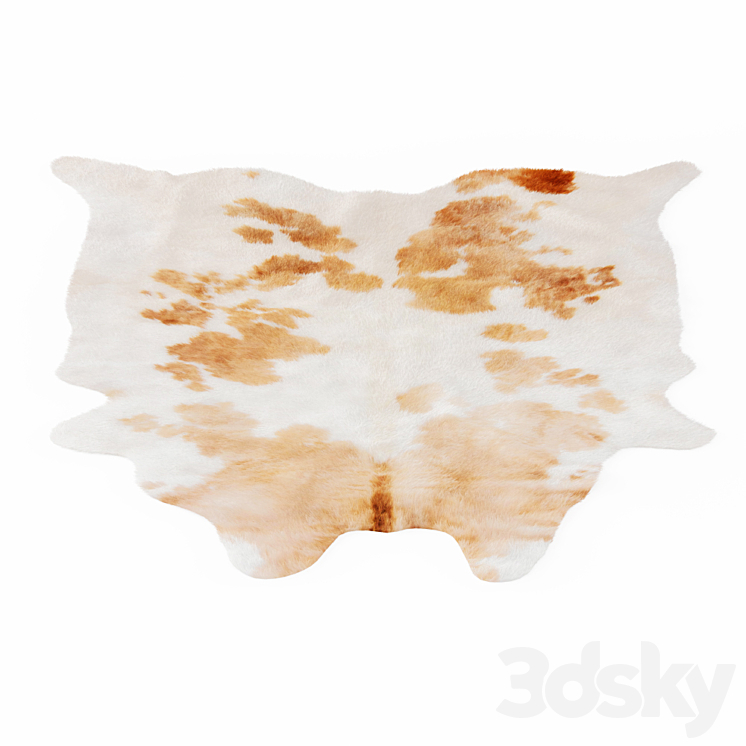 Spotted Brown And White Cowhide Rug 3DS Max - thumbnail 2