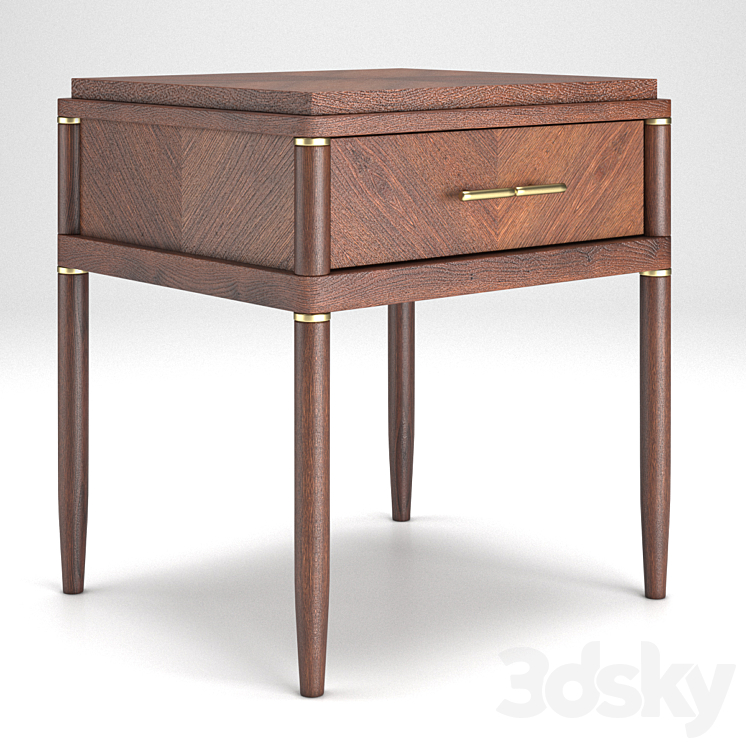 [3DSKY] Pattern Bedside Table With 1 Drawer 3D Model NEW UPDATE 2023
