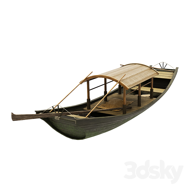 Chinese boat2 3DS Max Model - thumbnail 1