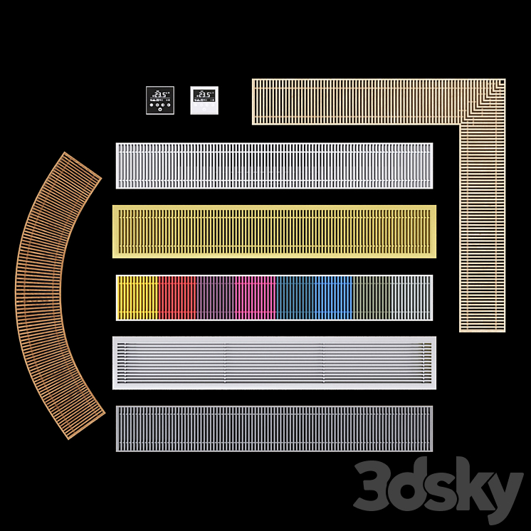 Varmann Ntherm Built-in Radiators and Vartronic Thermostats 3DS Max - thumbnail 1