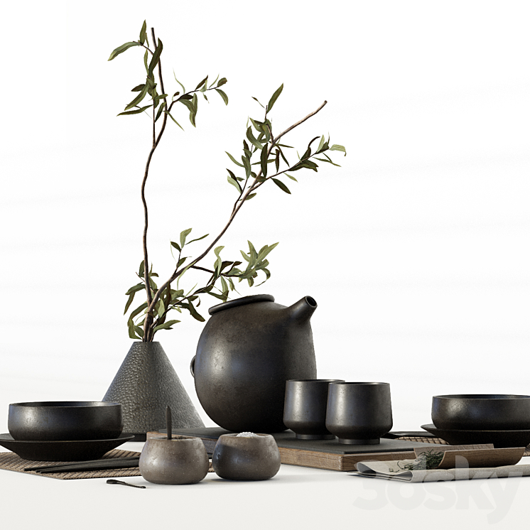 Japanese table setting 3D Model