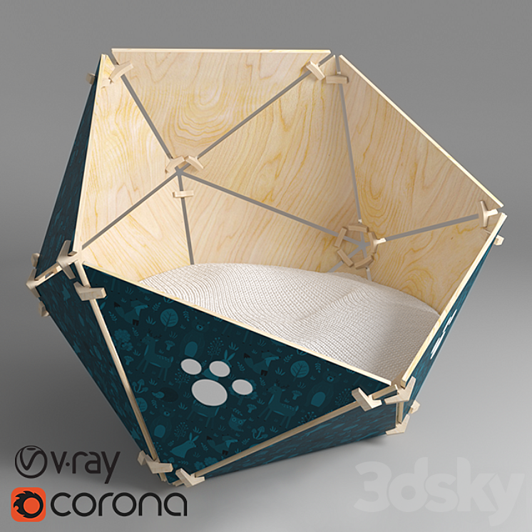 Geosphere pet bed 3DS Max - thumbnail 1