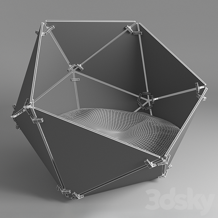 Geosphere pet bed 3DS Max - thumbnail 2