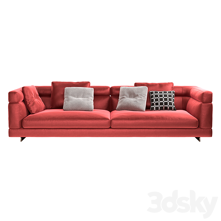 Minotti Alexander Sofa High Cm 304 3D Model