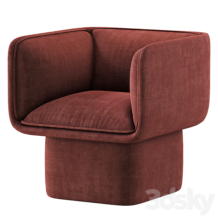 BLOCK ARMCHAIR by Missana 3DS Max - thumbnail 2