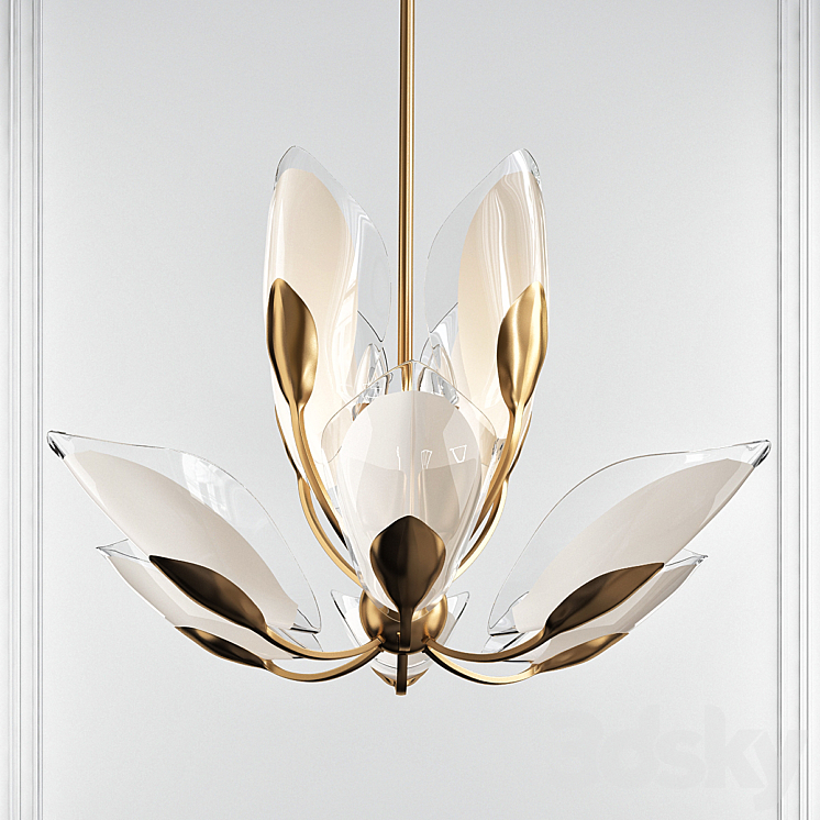 Blossom Gold Leaf 12 Light Chandelier by Hudson Valley 3DS Max - thumbnail 1