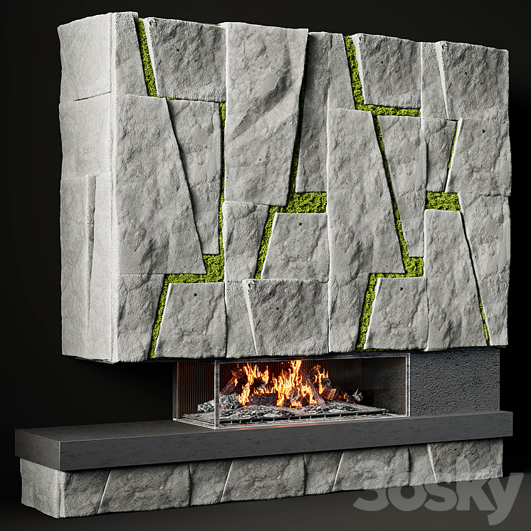 Fireplace modern 43 3DS Max - thumbnail 1