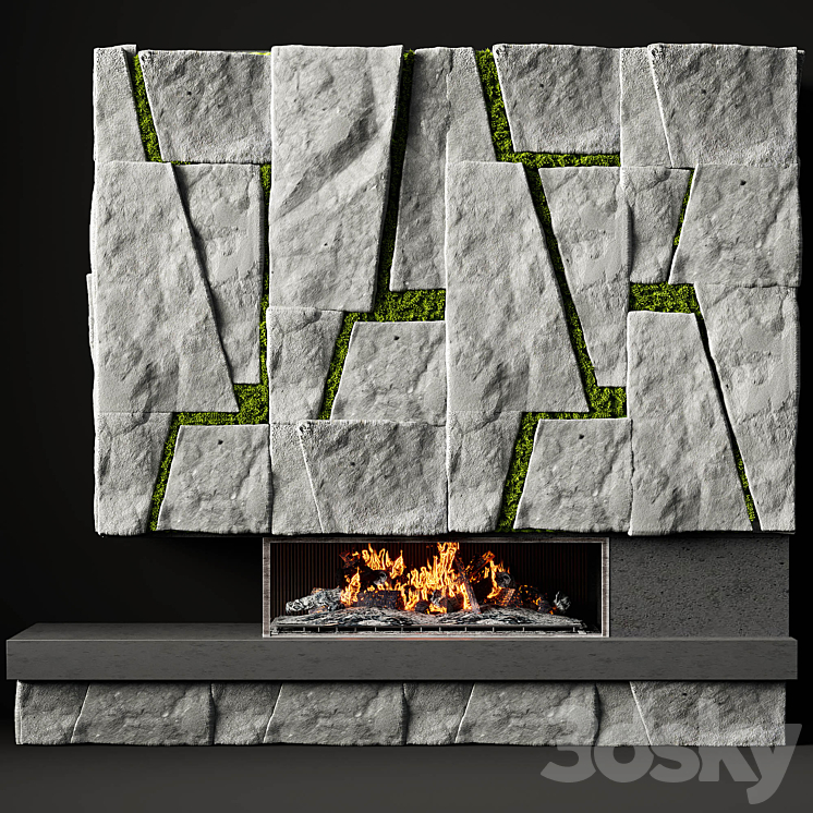 Fireplace modern 43 3DS Max - thumbnail 2