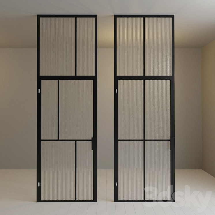 Glass partition. Door. 92 3DS Max - thumbnail 2