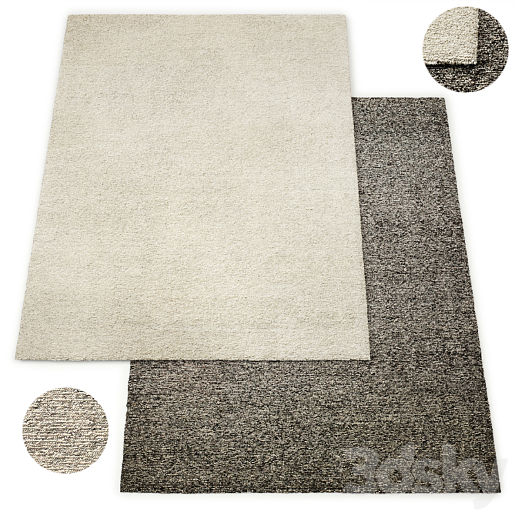 Valero MicroBraid HandKnotted Rug Restoration Hardware Carpets 3D