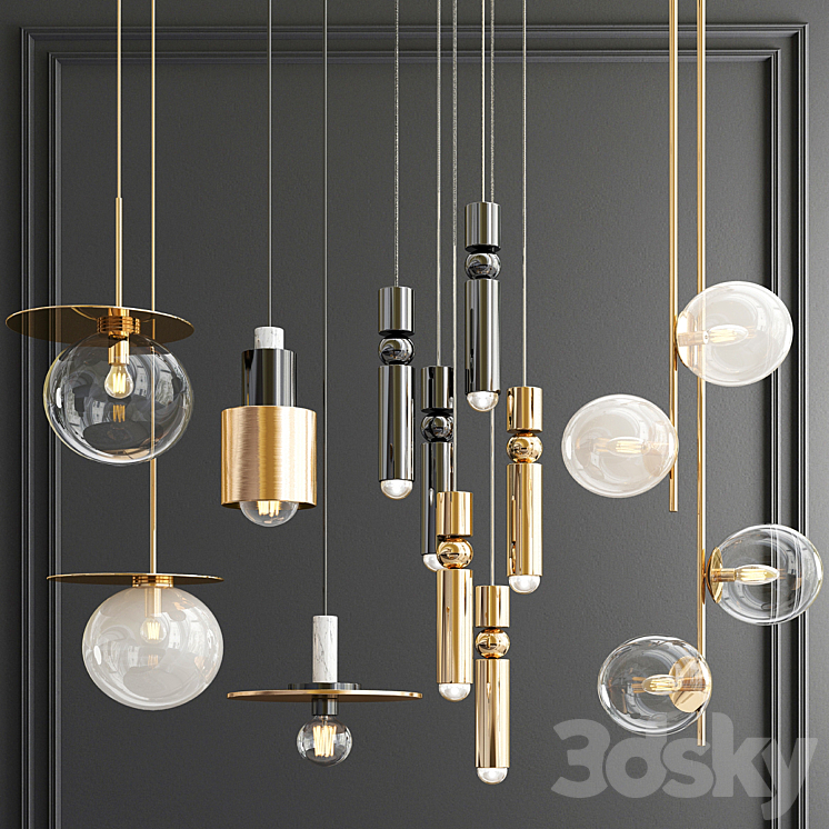 Four Hanging Lights_58 3DS Max - thumbnail 1