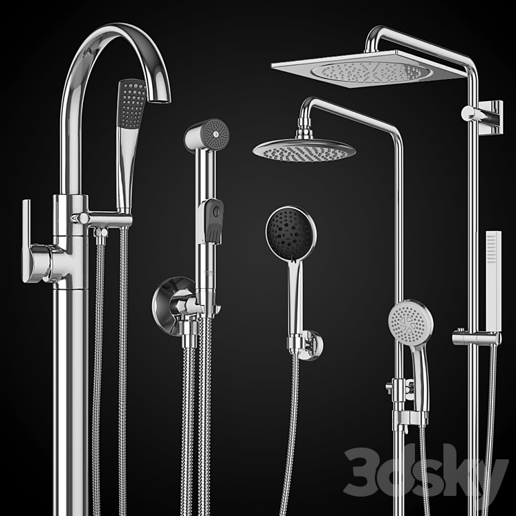 Shower systems and hygiene showers Ravak | GROHE | Villeroy & Boch | set 92 3DS Max - thumbnail 2