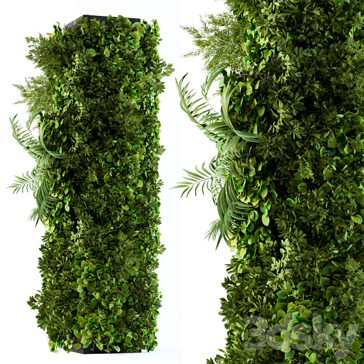 Vertical Garden - Column Plants 3D Model