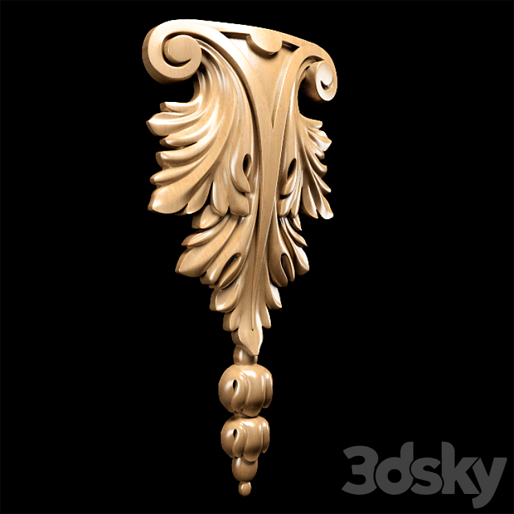 Classic style carving 3DS Max Model - thumbnail 2