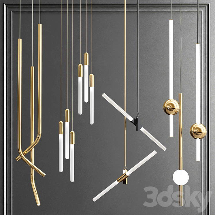 Collection ofminimalist pendants 3DS Max - thumbnail 1