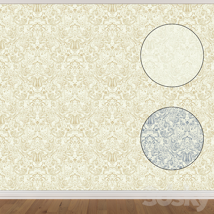 Wallpaper Set 513 (3 colors) - Wall covering - 3D model