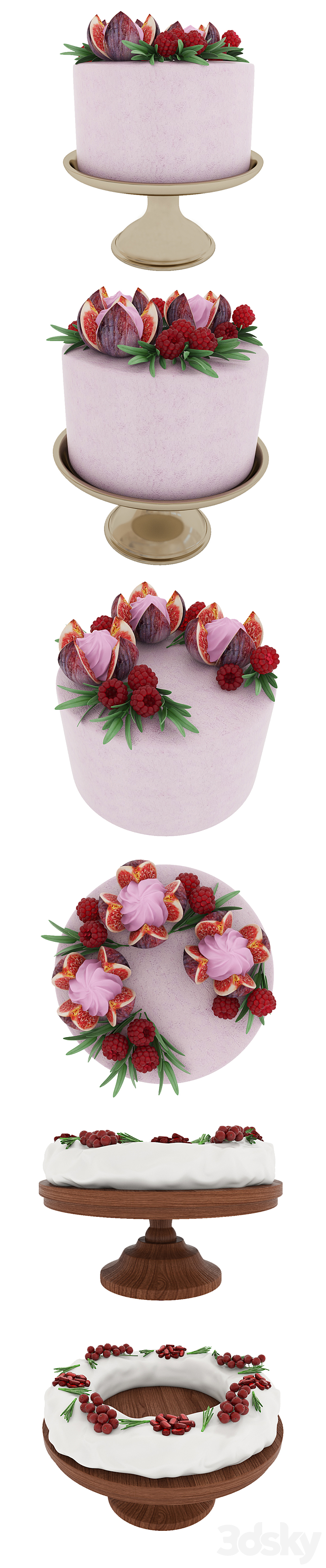 Fruit berry cake collection 3 3DS Max - thumbnail 2