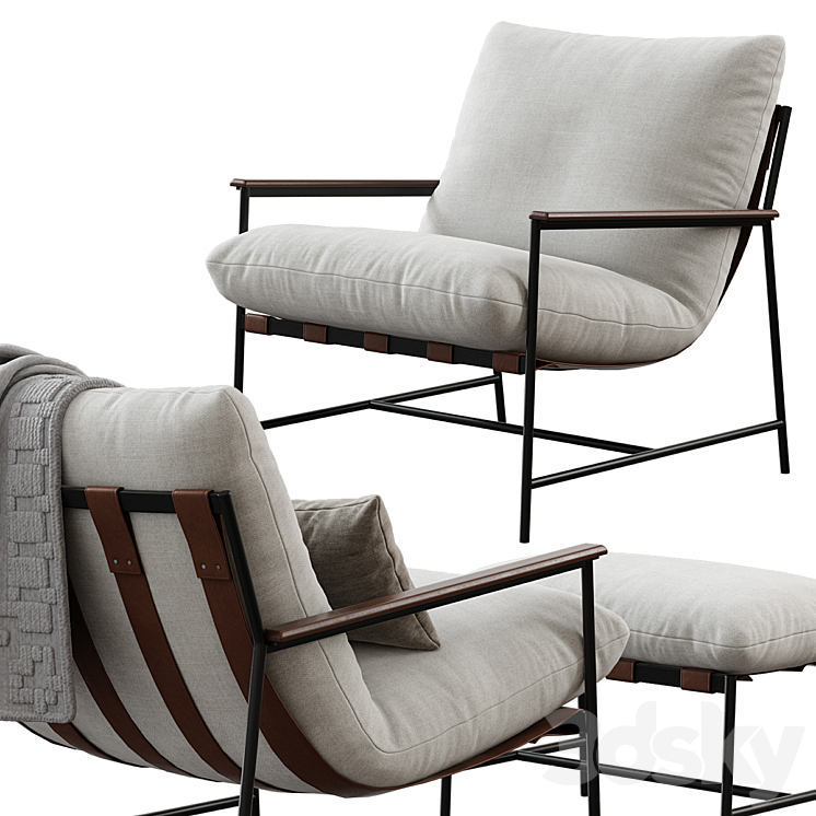 Vail lounge chair 3DS Max - thumbnail 2