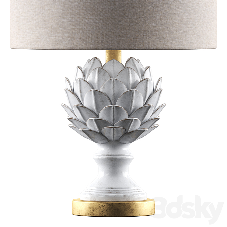 Regina Andrew Leafy Artichoke Ceramic Table Lamp 3DS Max - thumbnail 2