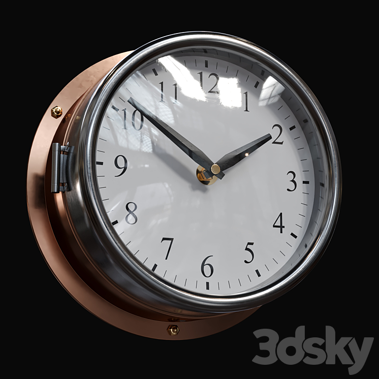 Bronze Clock 3DS Max - thumbnail 1