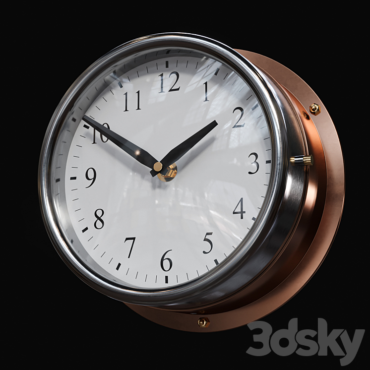 Bronze Clock 3DS Max - thumbnail 2
