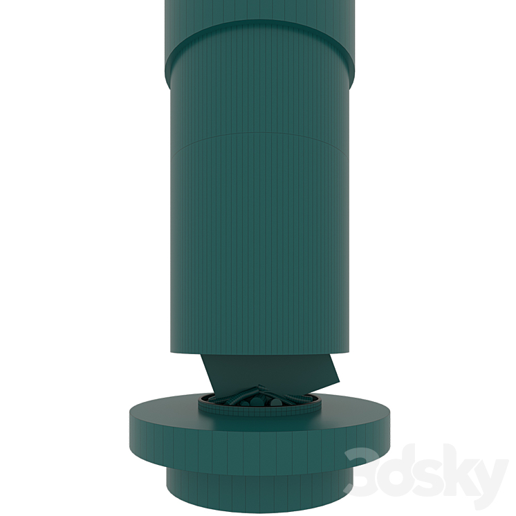 Contemporary fireplace (round) 3D Model