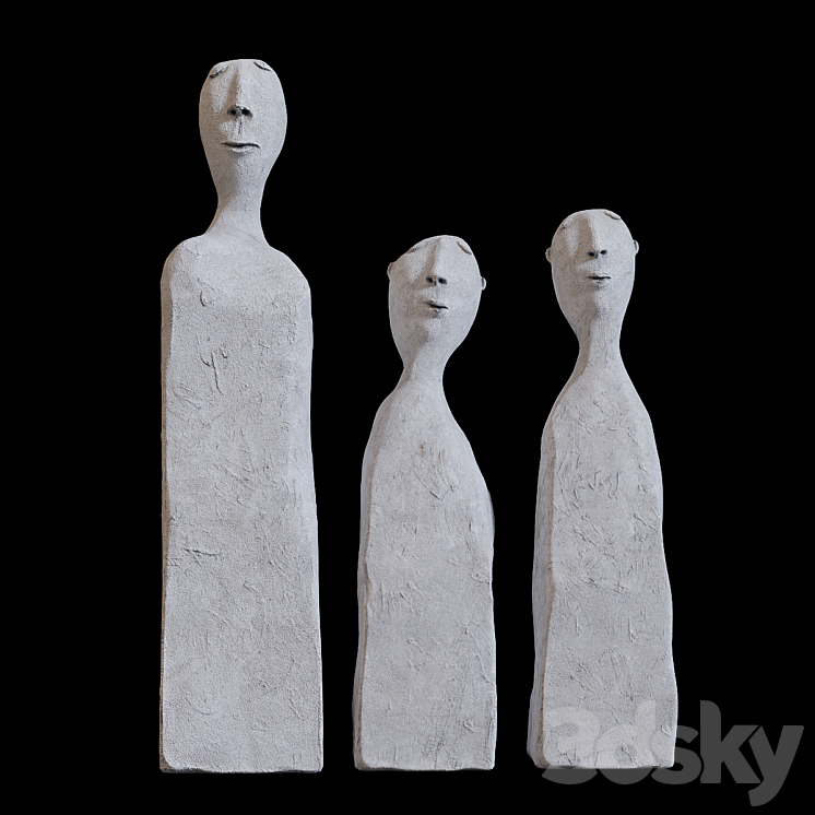 Man - a sculpture of cement 3D Model