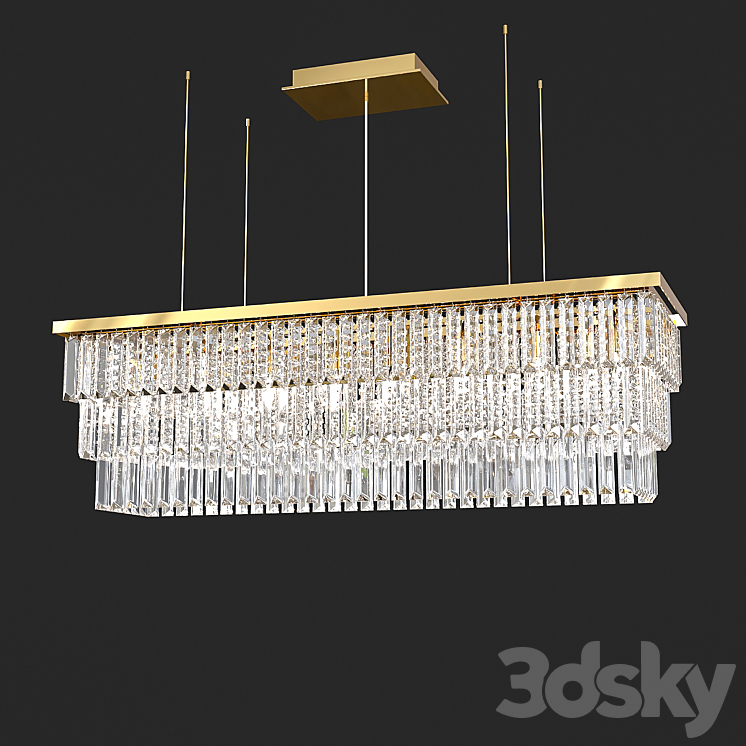 Crystal lamp Ideal Lux MARTINEZ SP8 ORO 3DS Max - thumbnail 1