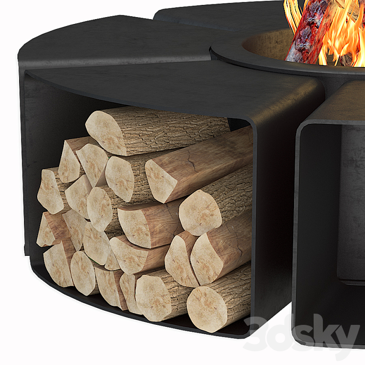 Modern Outdoor Fire Pits 3DS Max - thumbnail 2