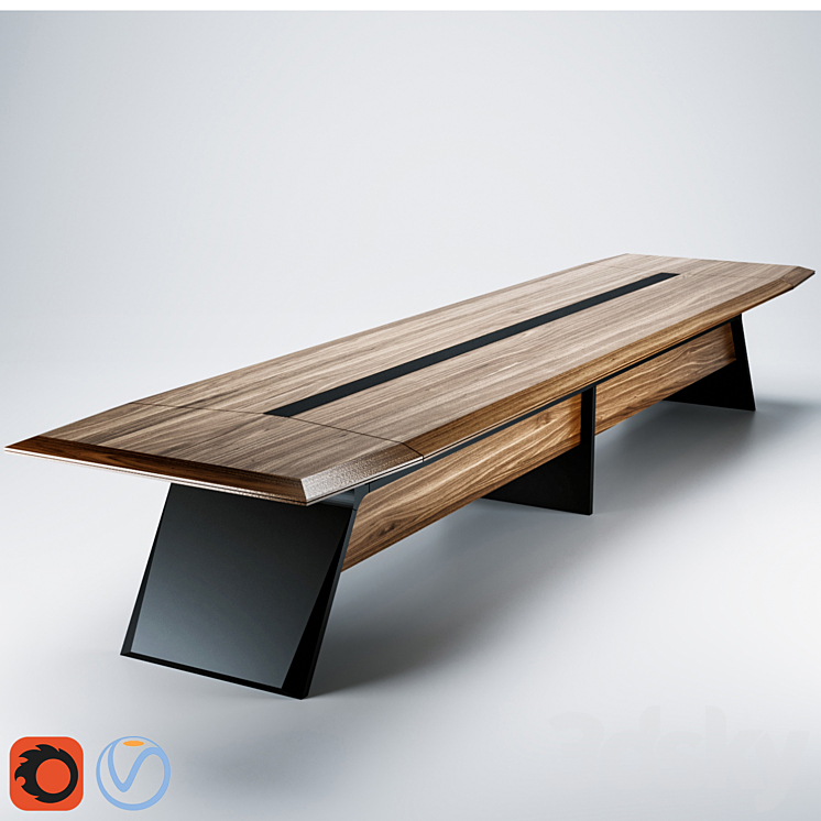 Boss's Cabin Aulenti Meeting Table 3D Model