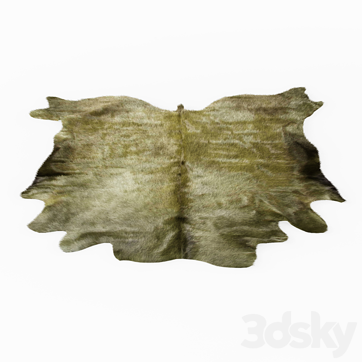 Green cowhide rug 3D Model