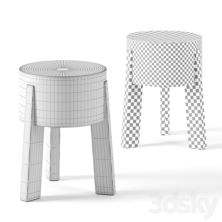 ABBATOIR TABLE STOOL by industrywest 3D Model